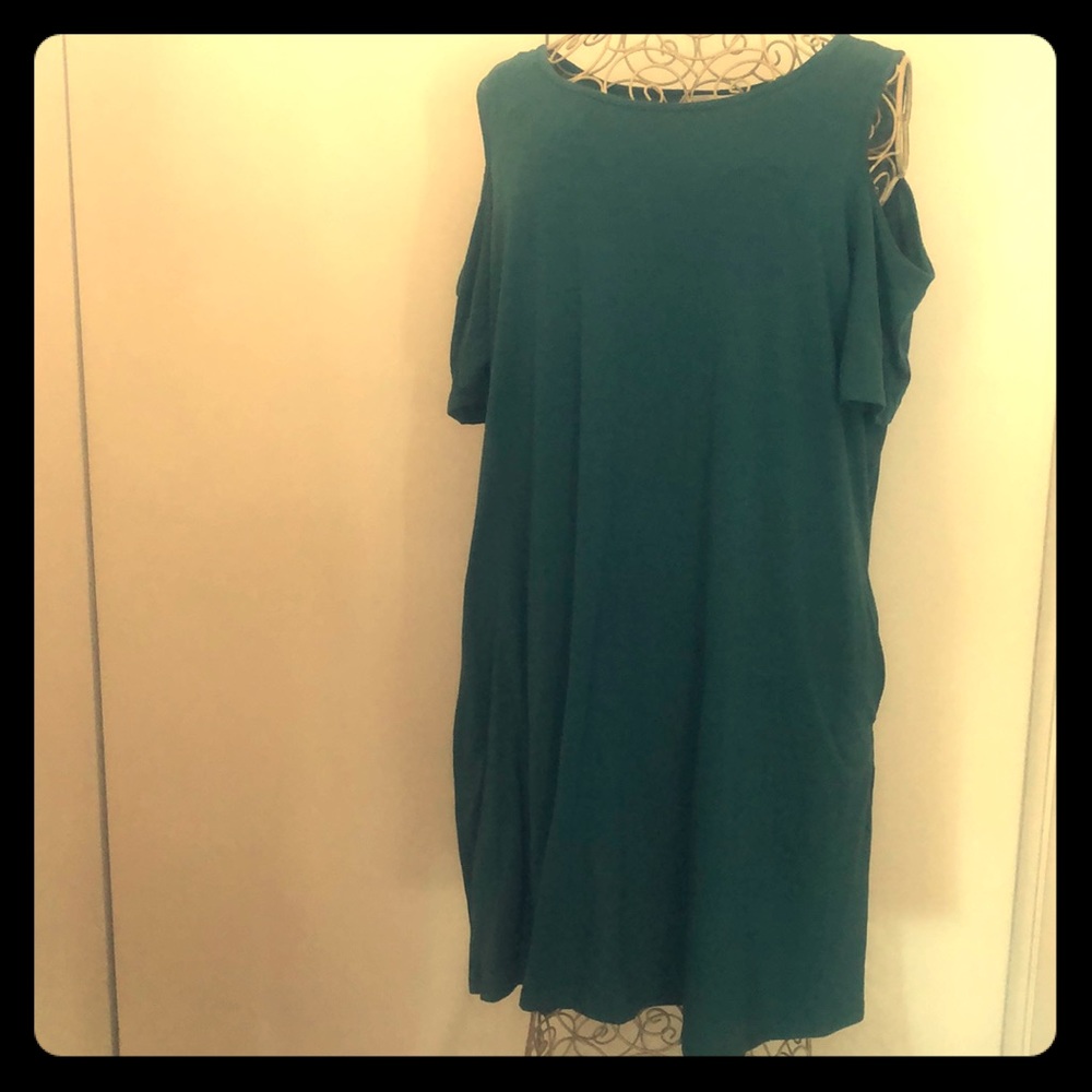 Peekaboo shoulder dress